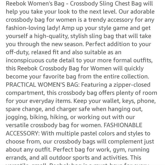 Reebok Black Cosmos Crossbody/ Backpack Bag - Picture 7 of 7